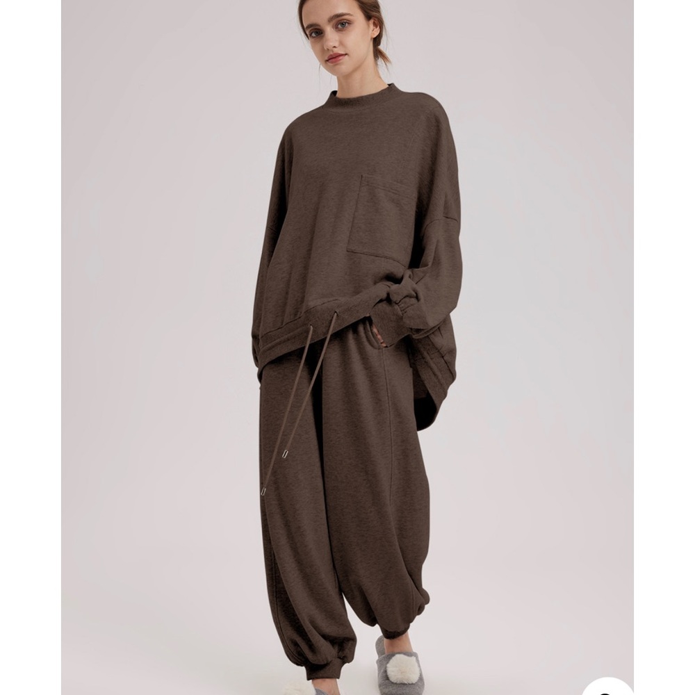 Nap Loungewear Cotton Track Set | Chocolate Brown Size Large *NWT*